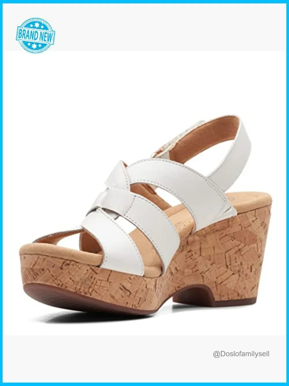 Cork Wedge Sandals Open Toe Slingback Fashion Casual Summer Lightweight 3in Heel